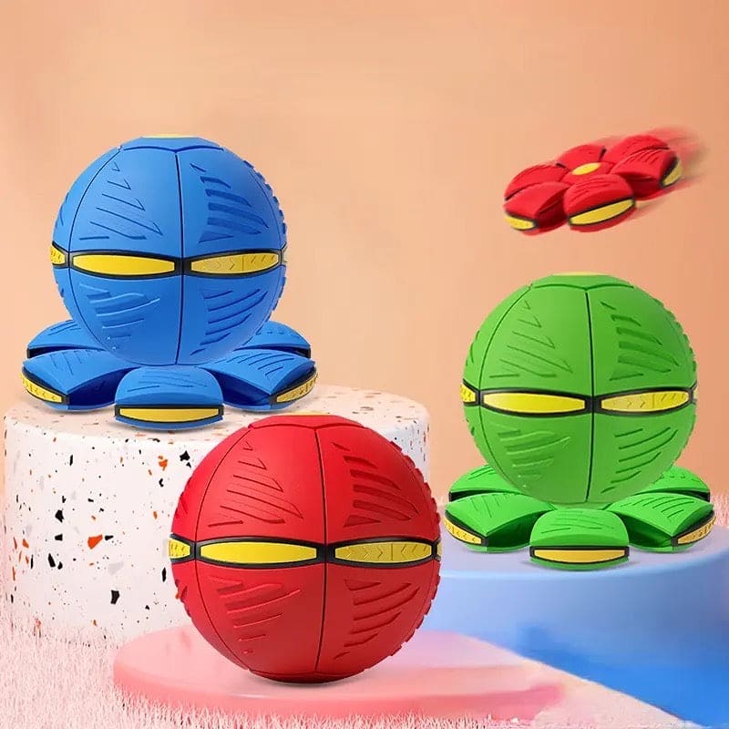 Magic Flying Saucer Ball, Outdoor Flat Throw Disc Ball, Foot Pressure Decompression Vent Ball, UFO Saucer Deformed Ball, Elastic Flying Saucer Toy for Kids, Frisbee Ball Dog Toy, Kids Playing Stomp Ball