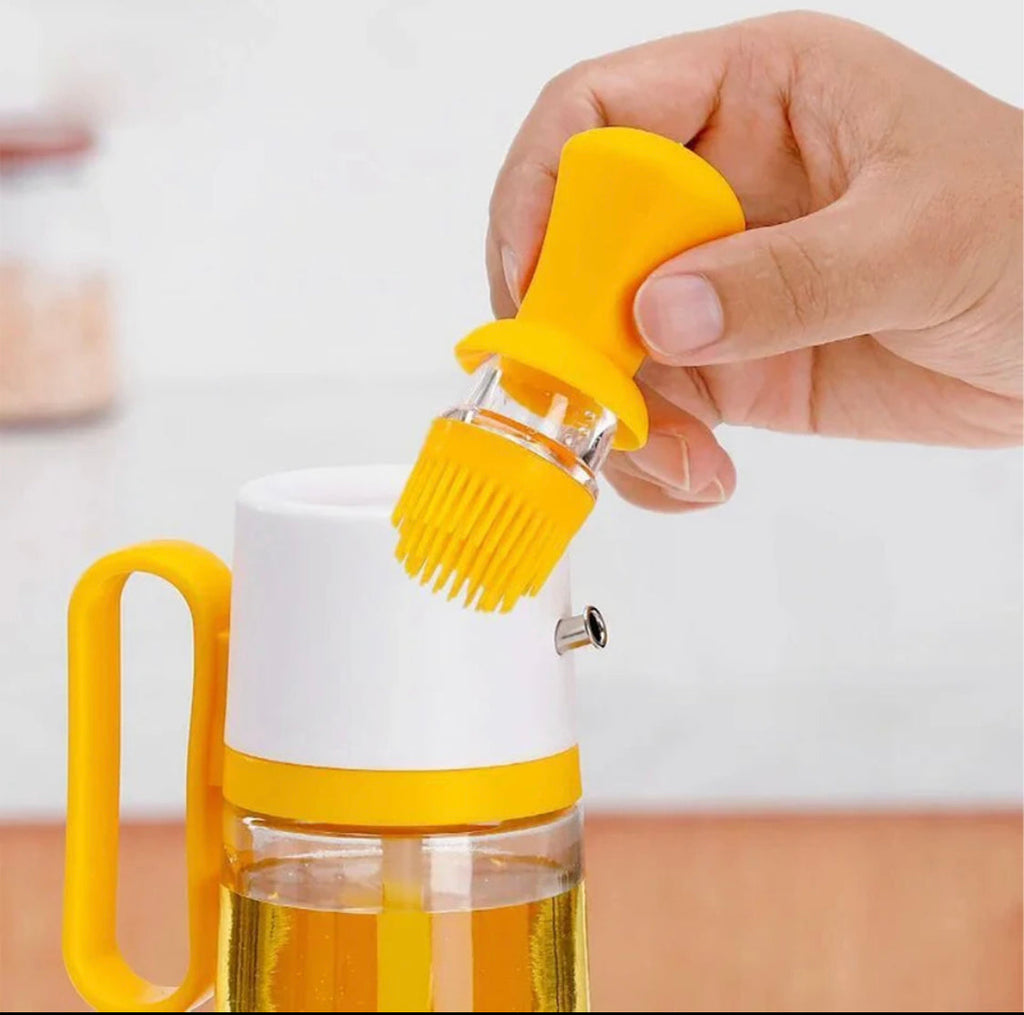 500ml Oil Dispenser Bottle With Brush, Cooking Seasoning Oil Bottle, Multifunctional Oil Bottle With Barbeque Brush