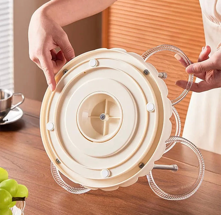 Rotating Luxury Fruit Tray, Elegant Snack And Candy Serving Tray, 5 Plates Rotating Serving Stand