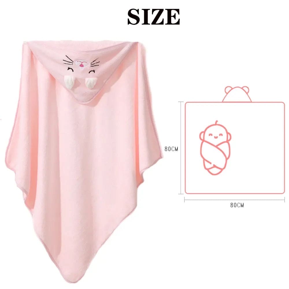 Baby Bathrobe Flannel Cloak, Cartoon Soft Hooded Spa Robe Bath Towel, Newborn Cover Up Hoodie Blanket, Little Angel Warm Sleeping Swaddle Wrap, Ultra Absorbent Toddler Bath Shower Towel