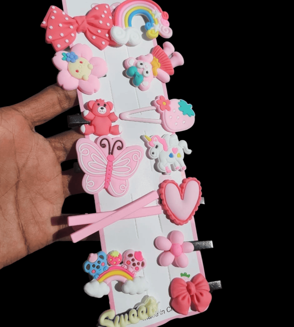 Set Of 14 Baby Hair Clips Card, Creative Sweet Kid Side Tassels Clips, Tiny Hair Clips for Baby Girls, Princess Decorative Hair Accessories