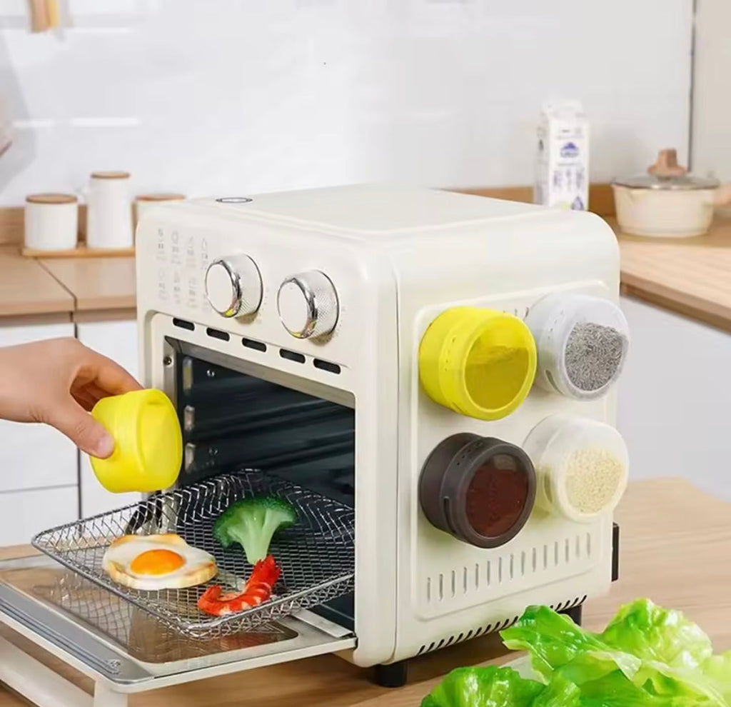 Set Of 3 Wall Mounted Magnetic Seasoning Box, Multipurpose Ingredient Storage Box With Lid, Leak Proof Spice Storage Container