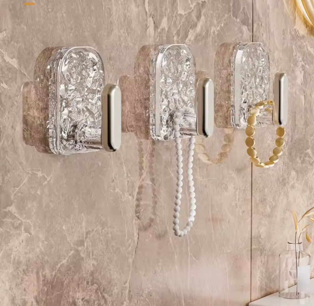 Set Of 6 Multifunctional Transparent Wall Hook, Wall Mounted Self Adhesive Storage Hook, Punch-Free Waterproof Coat Hanger Hook