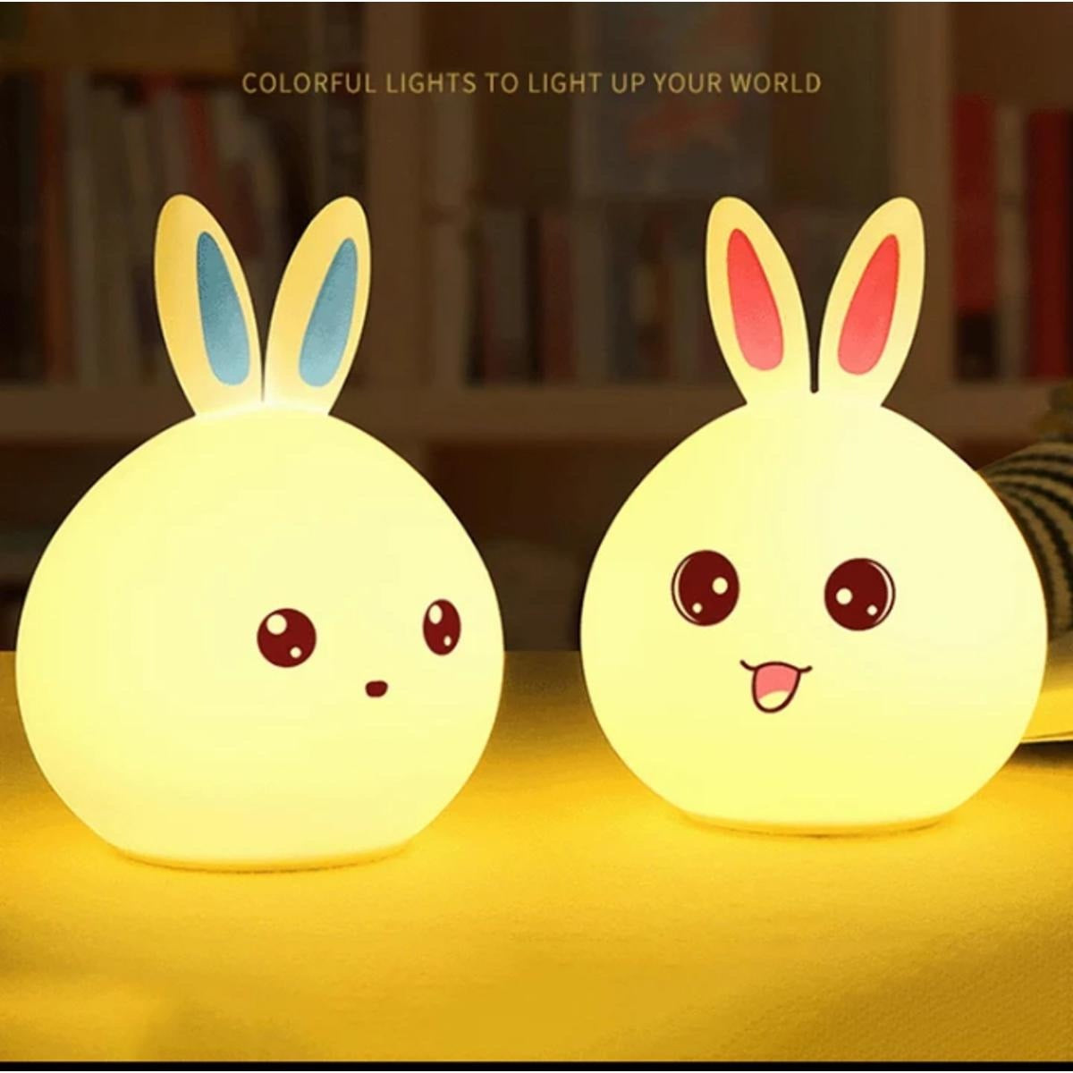 Cute Rabbit Silicone Touch Night Light