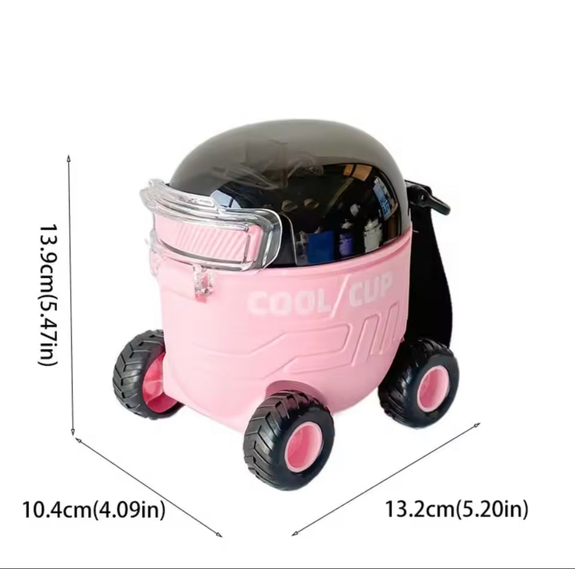 Mars Shaped Cool Car Straw Water Bottle, 550ml Children Water Bottle With Strap, Large Capacity Cartoon Sippy Cup