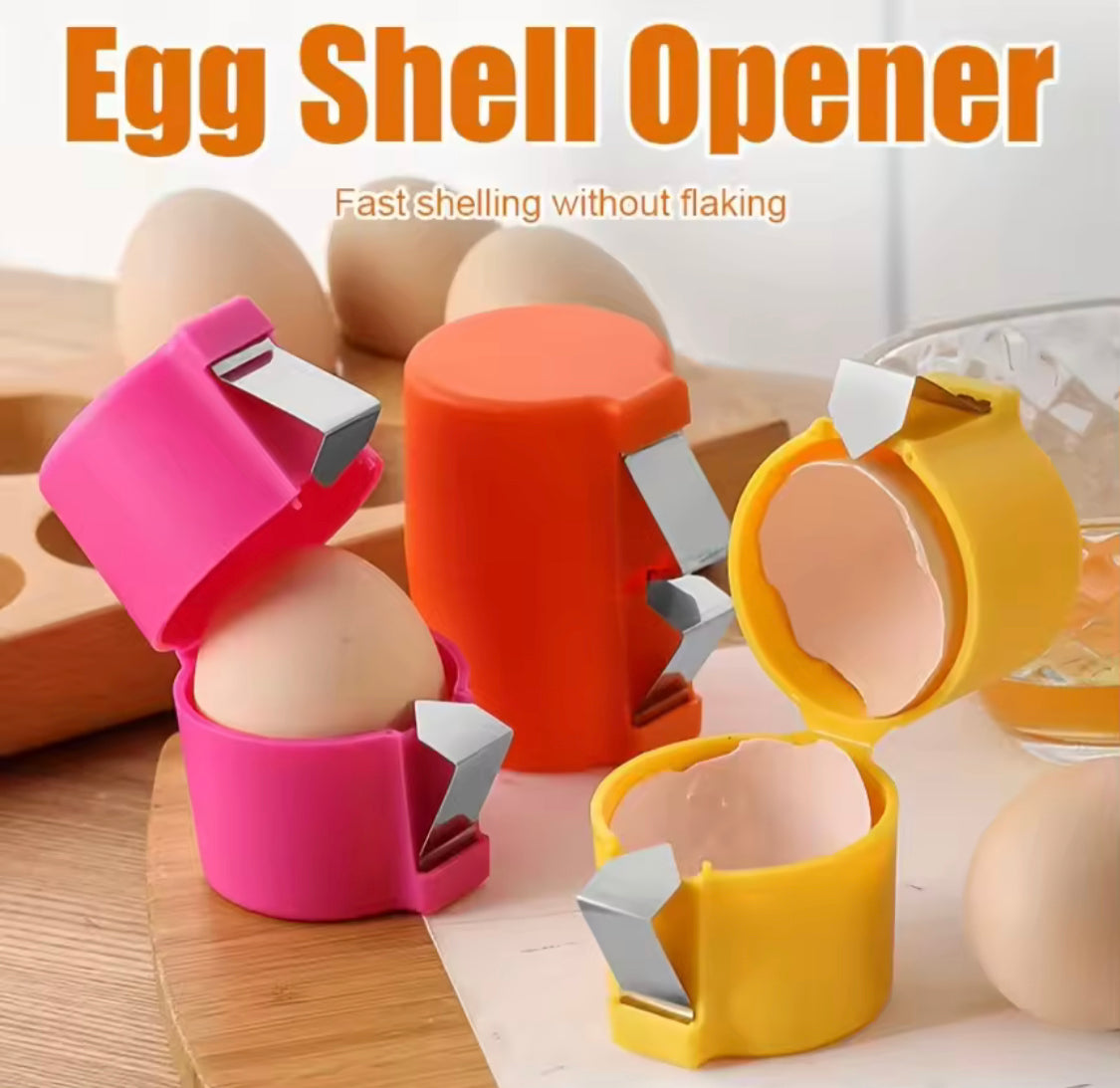 Egg Shell Opener, Quick Peel And Yolk Separator, Durable Kitchen Baking Essential With Easy Grip
