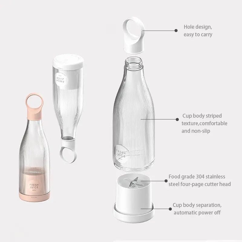 Anti Drip Blender, Mini Shake Smoothie Blender, Wireless Electric Juicer, Travel Electric Portable Mixer Bottle, Portable Smoothies Blender