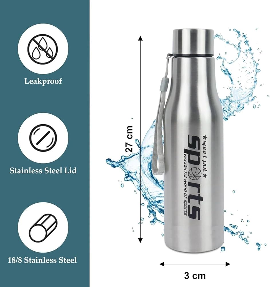 Sports Stainless Steel Water Bottle, Sports Water Bottle for Outdoor Activities, Vacuum Flask Thermo Water Bottle