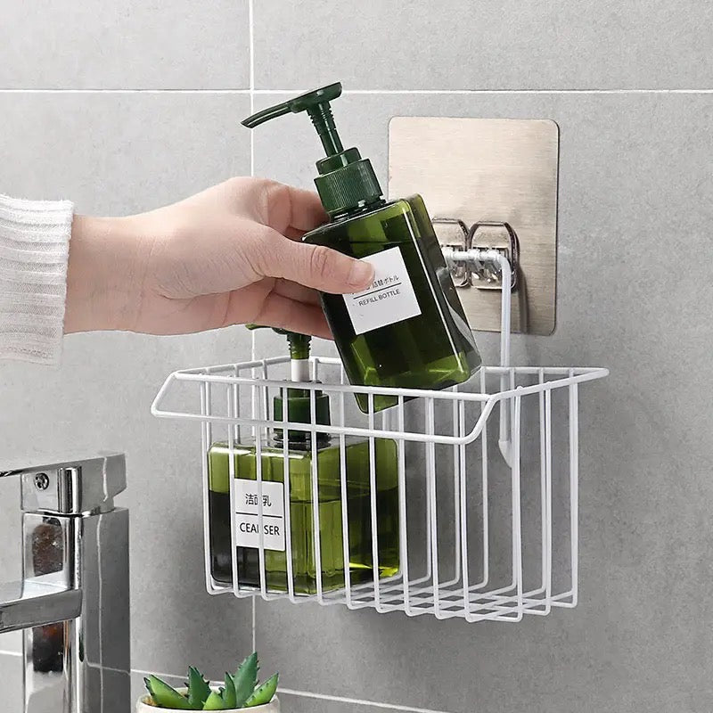 Metal Sponge Holder With Towel Stand, Kitchen Dish Cloth Sponge Shelf Storage Basket.