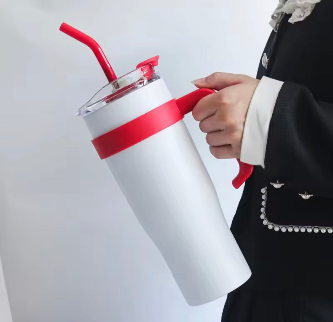 40oz Insulated Gradient Tumbler With Lid, Stainless Steel Car Mug With Straw, Stainless Steel Vacuum Insulated Car Mug