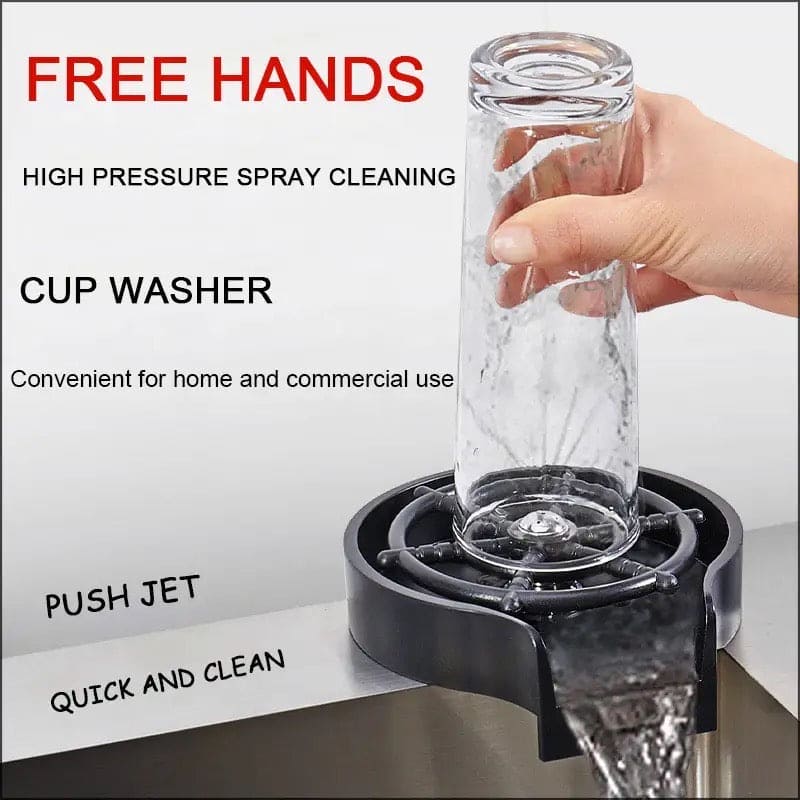 Automatic Cup Washer, Faucet Glass Cleaner For Kitchen Sink.