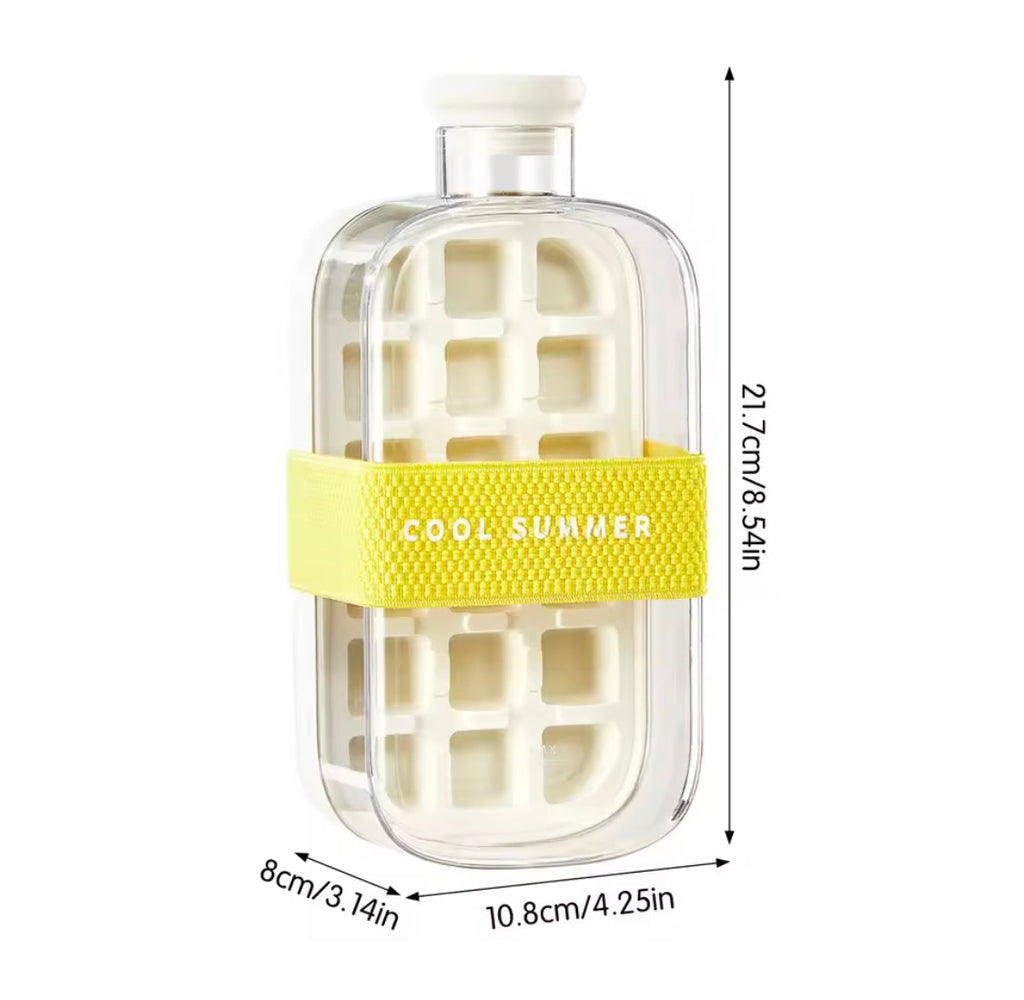 2 In 1 Ice Maker Ice Cube Bottle, Portable Ice Maker Kettle, Ice Mold Cooler Cup, Outdoor Fitness Drink Bottle