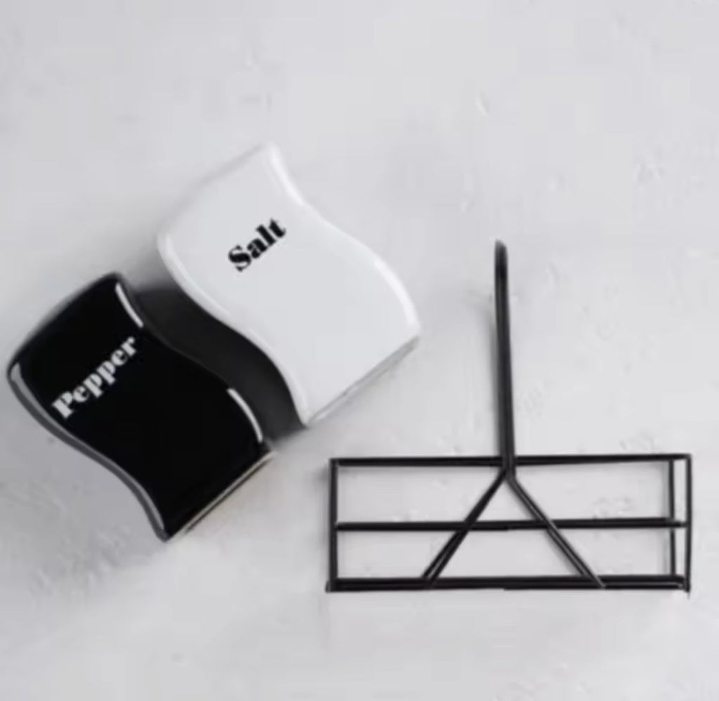 Iron Frame Ceramic Salt And Pepper Shaker, Tabletop Spice Jar Container, Condiment Grinding Tool Kitchen Gadget, Adjustable Salt And Pepper Shaker, Durable Spice Grinder