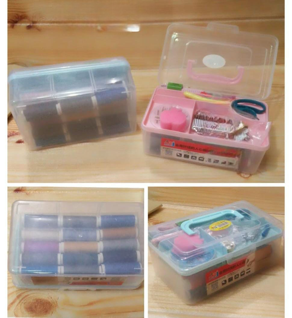 Double Layer Storage Box, Multipurpose Plastic Storage Case, Sewing Kit Box