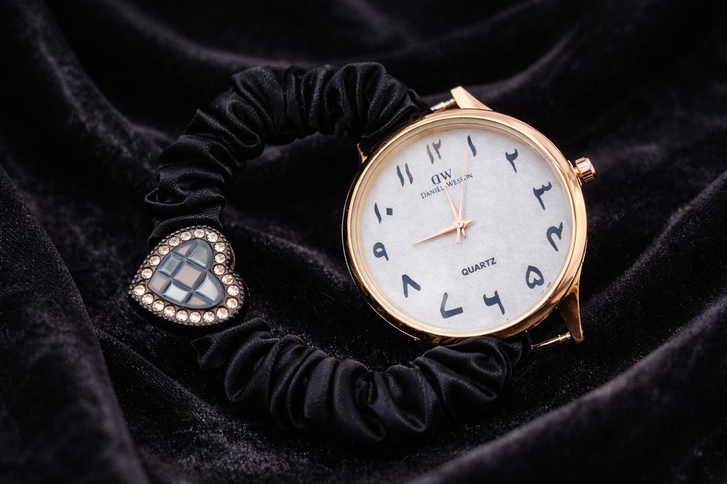 Ladies Bunch Style Scrunchies Watch with Arabic Dial.