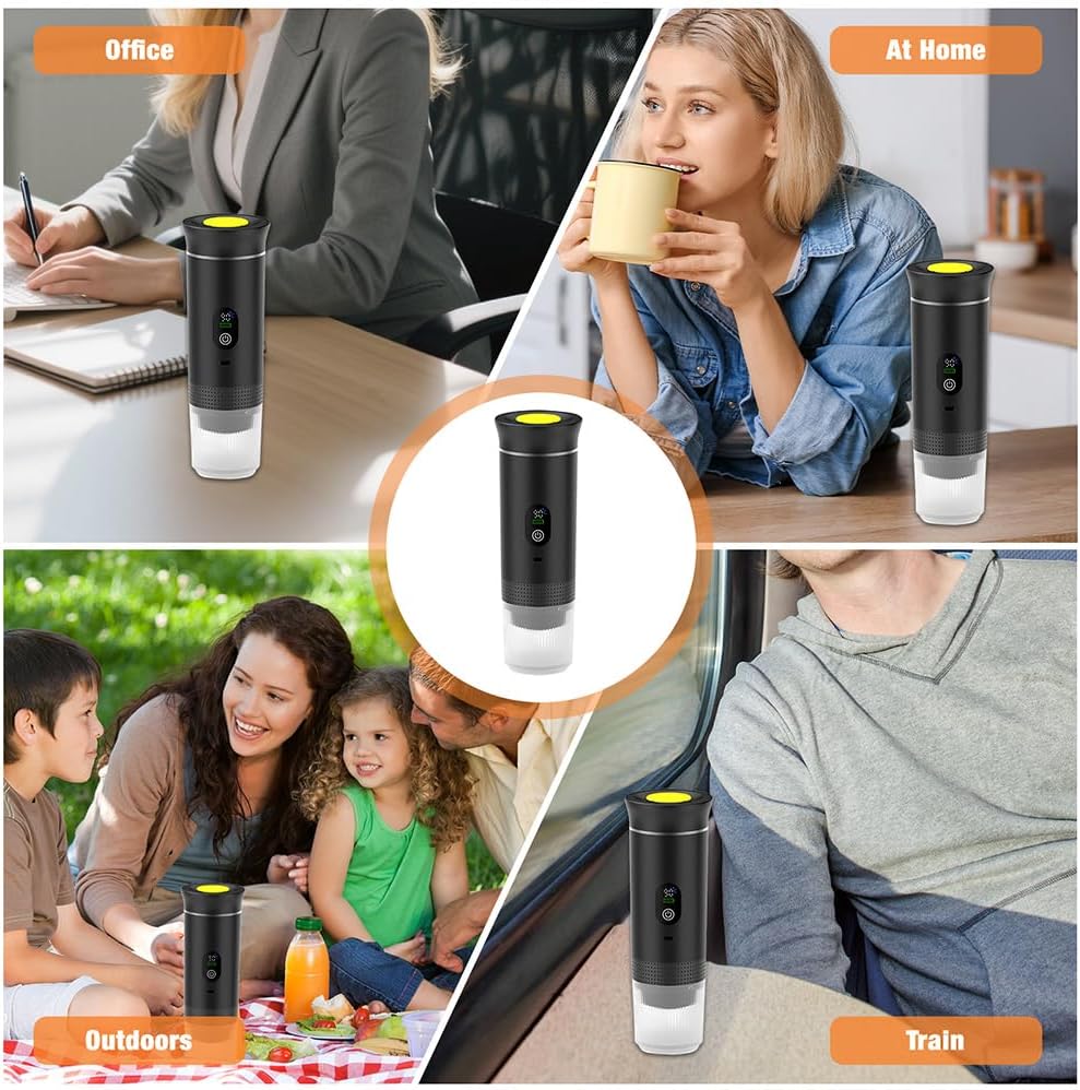 PORTABLE ESPRESSO MAKER – BARISTA COFFEE ANYWHERE! USB-C SELF-HEATING ESPRESSO MAKER