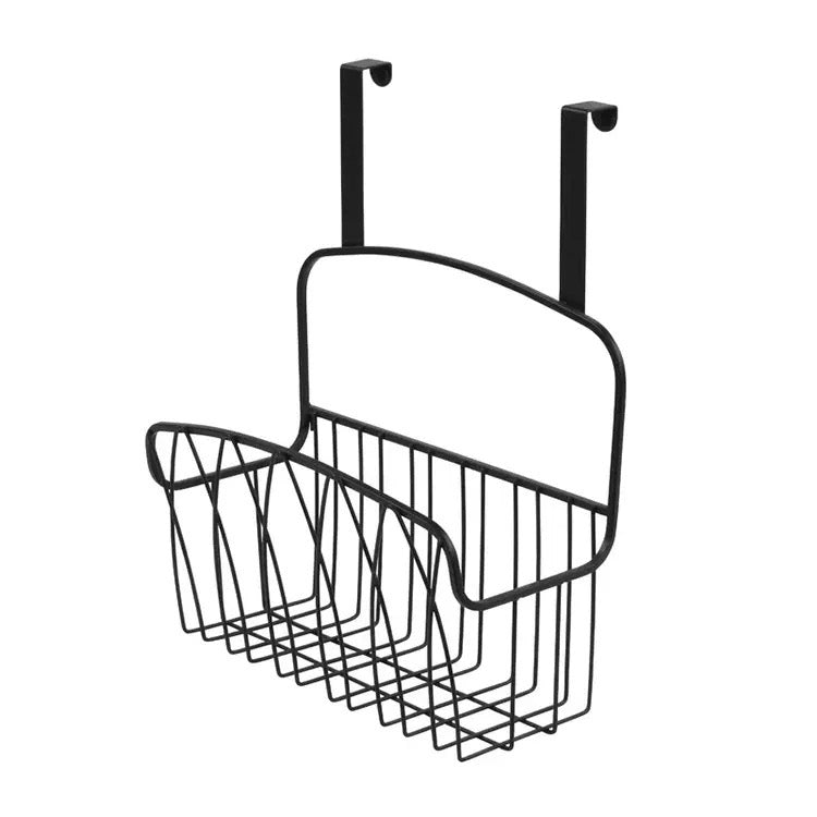 Spectrum Storage Basket, Mech Black Steel Wire Basket, Sink Organization for Kitchen and Bathroom, Diversified Twist Cabinet Door Basket, Multifunctional Wire Storage Rack