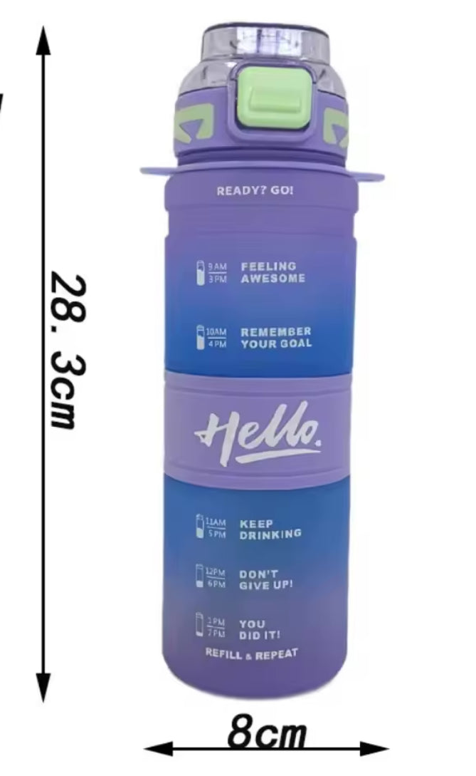 Portable Back Strap Water Bottle, Leak Proof Plastic Water Bottle, Kids Water Bottle