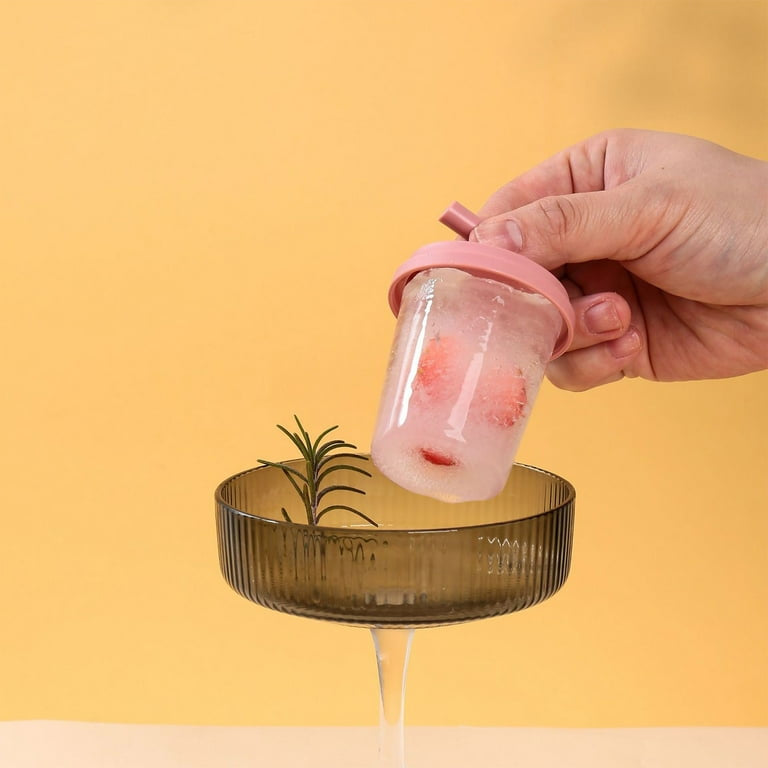 Milk Tea Cup Ice Mold, Creative Popsicle Ice Mold, Wovilon Creative Popsicle Mold, 6 Grid Plastic Popsicle Ice Mold