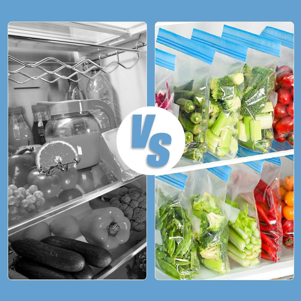 Reusable Zip Lock Meat Storage Bags, Multi Use Transparent Food Saver Pouches, Reusable Meat Keeper Zip Bags, Eco Zip Food Preservation Bags, Fridge-Fresh Zip Lock Storage Bags, Transparent Freezer Bags
