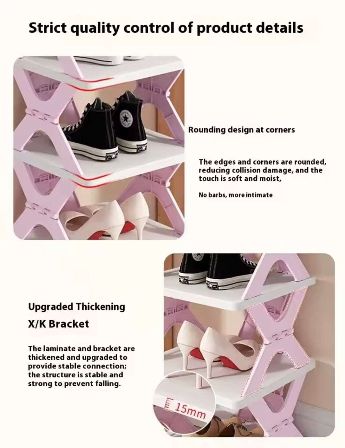 Plastic Portable Folding Shoe Rack, Multi Layer Foldable Storage Rack, Doorway Wall Corner Rack