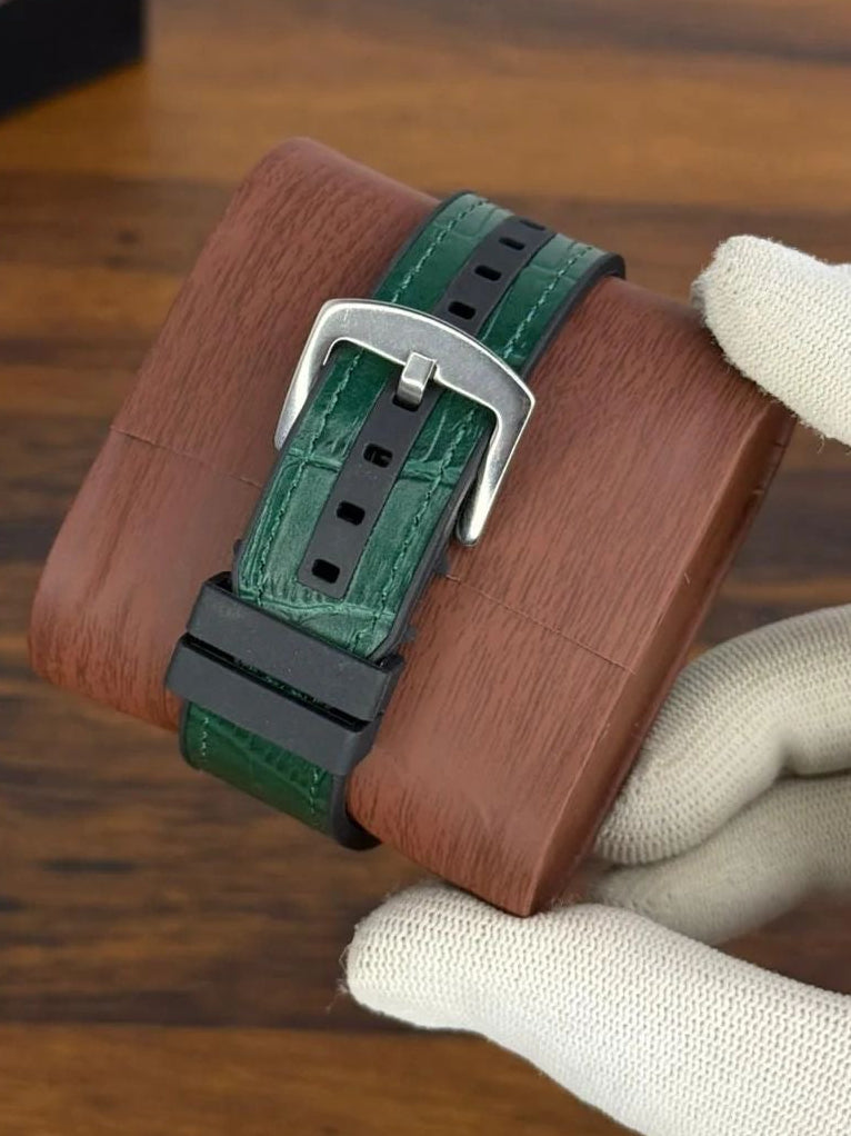 Frank Muller Stone Dial Luxury Automatic Watch – Green Leather Strap