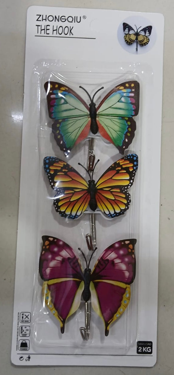 Self Adhesive Butterfly Utility Hook, Strong Sticky Butterfly Hook, Nursery Decor Room Hooks