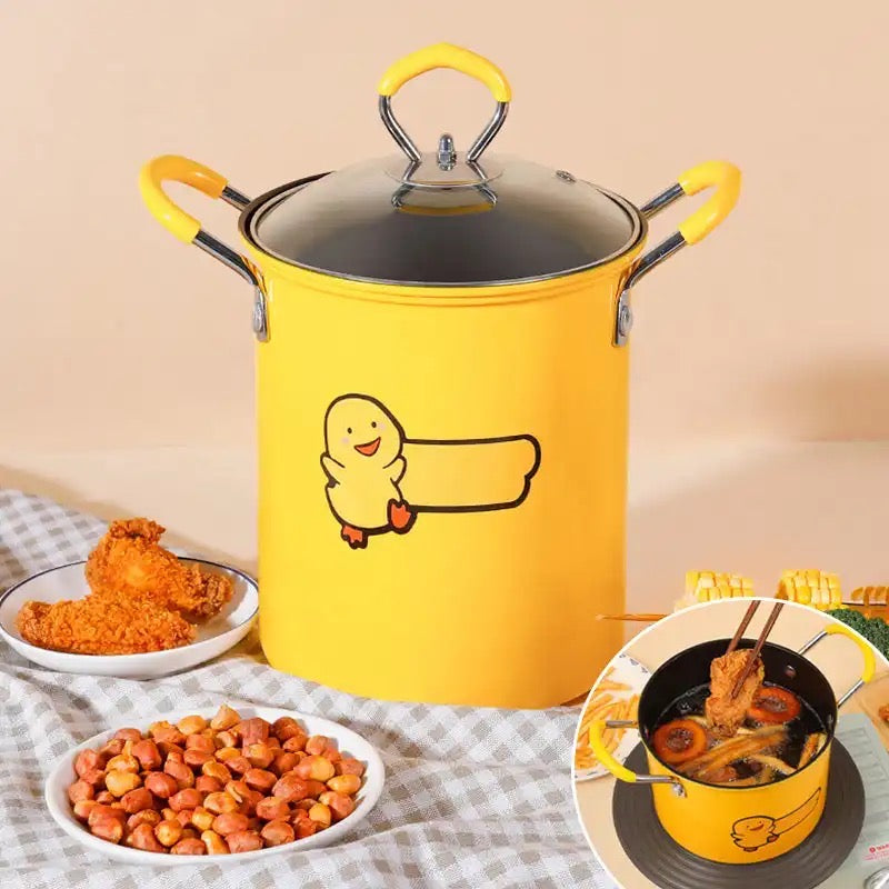 Mini Deep Frying Strainer Pot, Multifunctional Household Deep Frying Pan, Non Stick Mini Small Oil Frying Pot