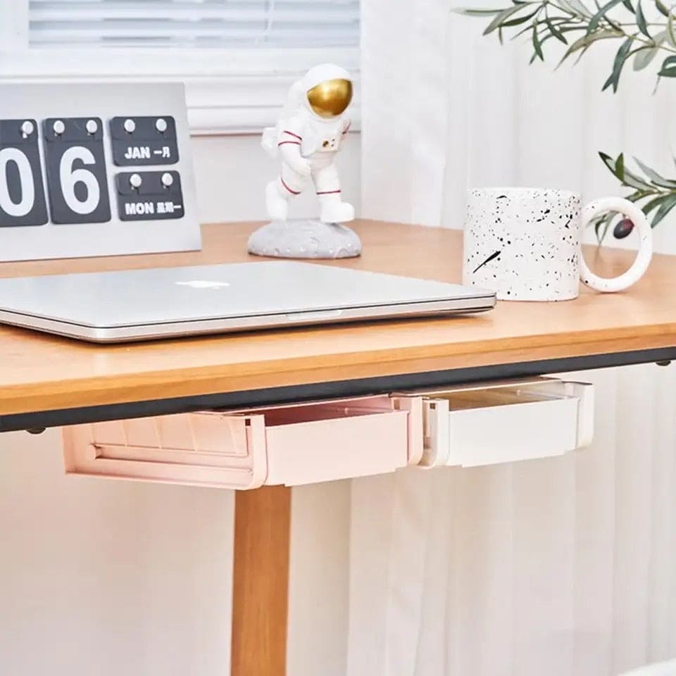 Hidden Drawer Organizer, Under Desk Drawer Storage Organizer.