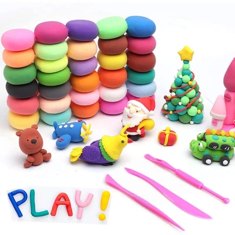 12 Color Modelling Clay With Tools, Magic Clay Artist Studio Toy.