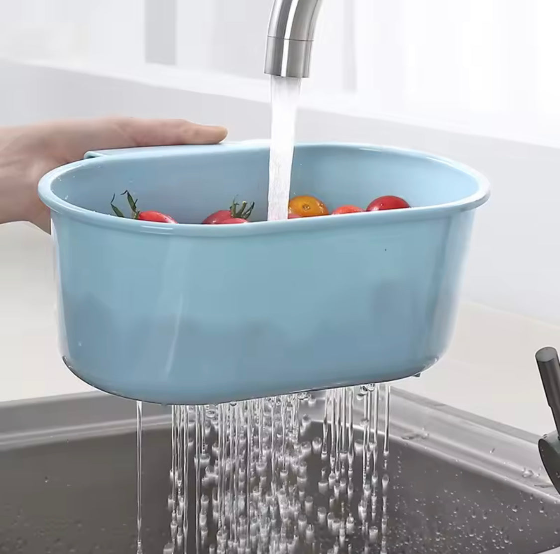 Hanging Kitchen Sink Drain Basket, Kitchen Self-Standing Drainer, Kitchen Hanging Sink Strainer, Vegetables And Fruits Washing Hanging Drainer