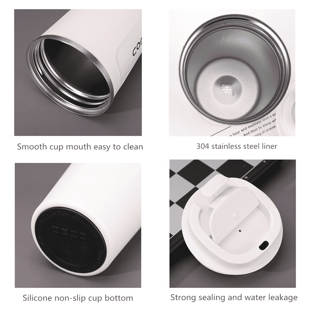 Portable Travel Coffee Mug, Smart Digital Coffee Mug, Temperature Display Coffee Mug, Portable Tumbler Thermos Cup,Car Thermos Coffee Mug Travel Mug with Leak-proof Lid for Coffee, Tea, Cold Beverage, Ice Drinks, Travel Thermal Bottle