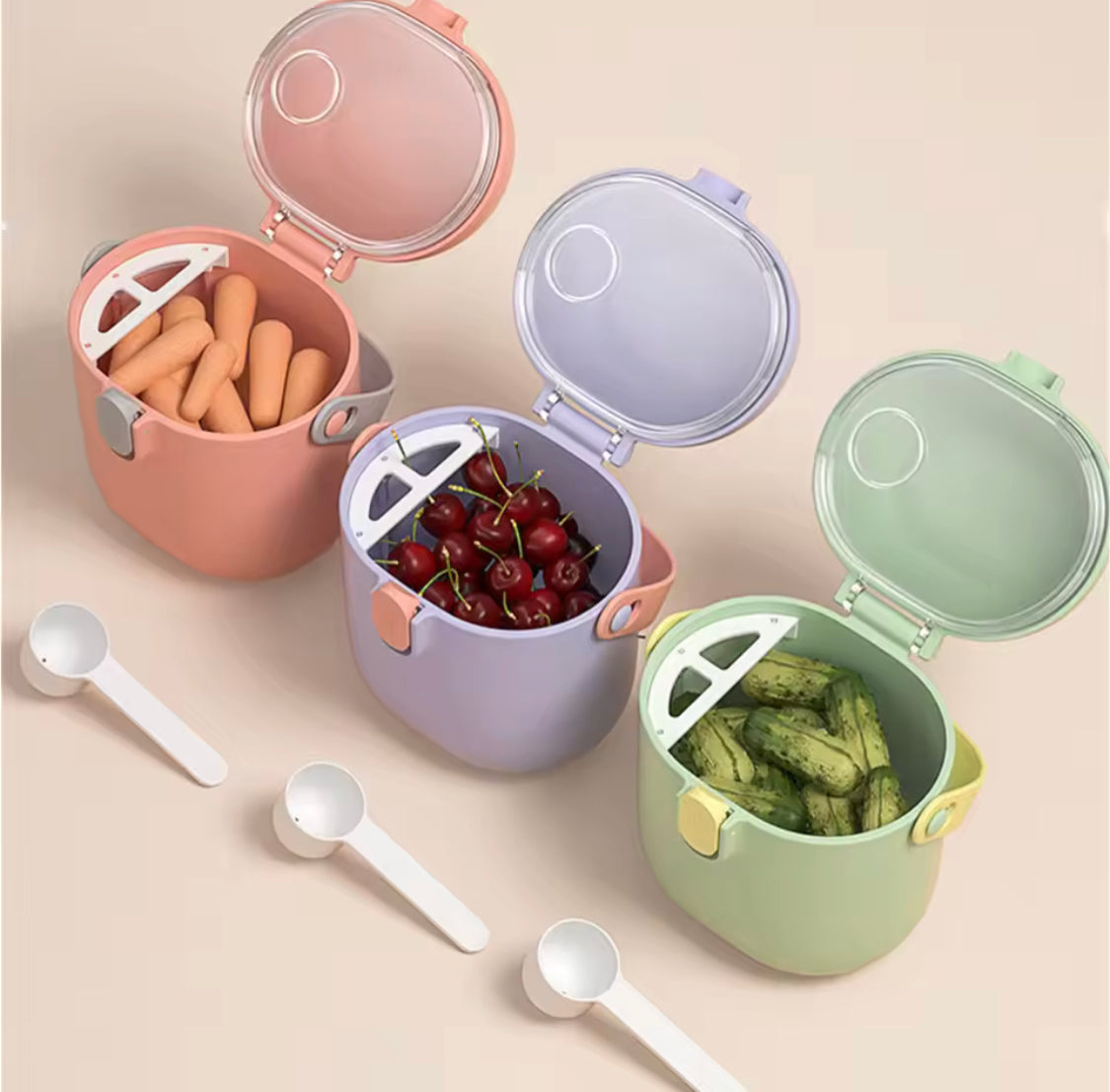 Baby Milk Powder Container With Spoon, Portable Baby Food Storage Box, Newborn Toddler Snack Box, Baby Essentials