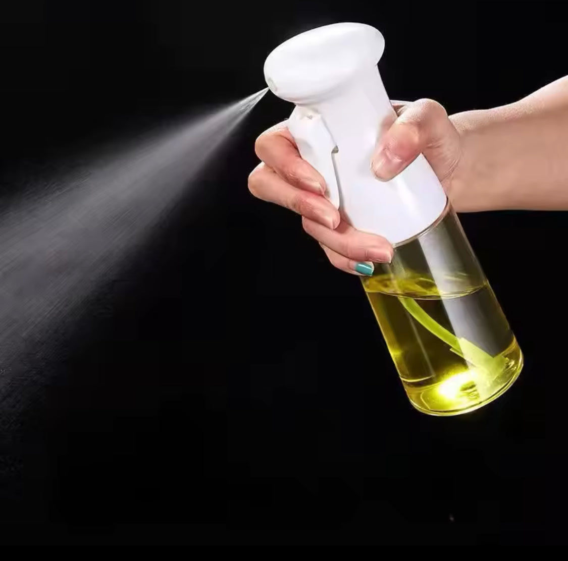 Transparent Glass Kitchen Oil Spray Bottle, Cooking Oil Spray Bottle, Barbecue Spray Oil Dispenser