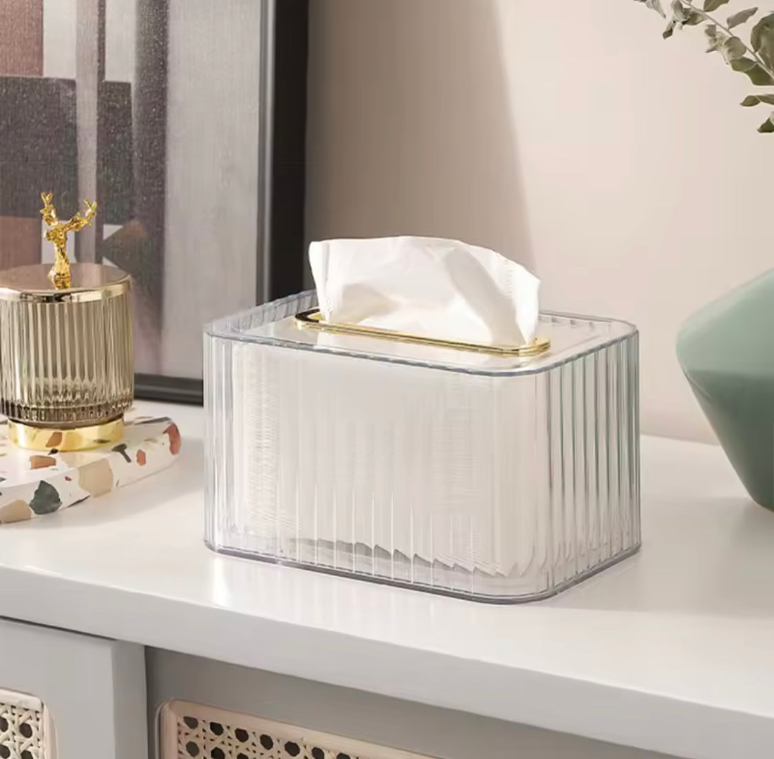 Luxury Tissue Box Holder, Home Living Room Tissue Box, Desktop Tissue Box, Multifunctional Desk Organizers