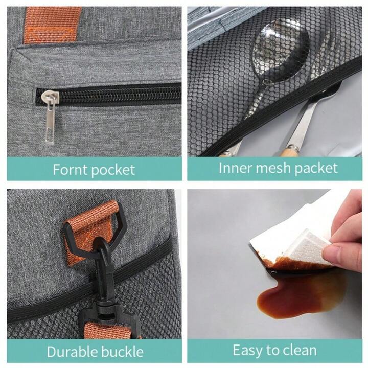 Picnic Thermal Insulated Bag, Large Capacity Lunch Bag, Office Bento Lunch Bag