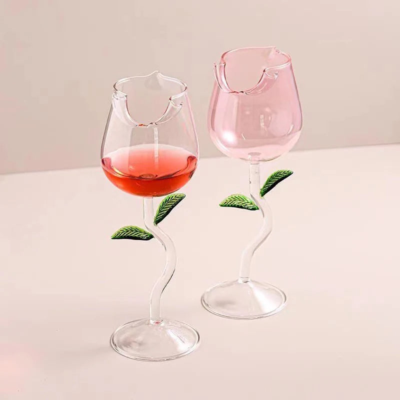 Rose Flower Shaped Glass