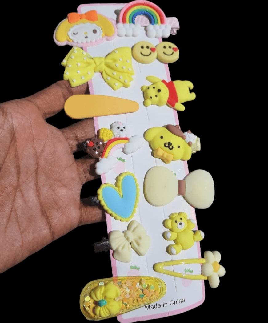 Set Of 14 Baby Hair Clips Card, Creative Sweet Kid Side Tassels Clips, Tiny Hair Clips for Baby Girls, Princess Decorative Hair Accessories