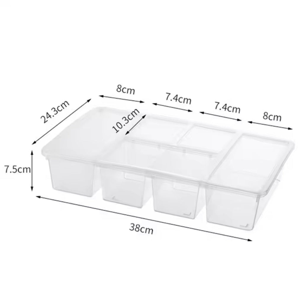 5 Compartment Food Storage Container, Portable Vegetable Fruit Box, Multifunctional Household Storage Organizer