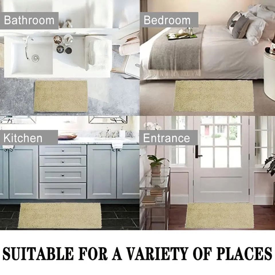 Soft Shaggy Door Mat, Non-Slip Bath Rug, Water Absorbent Floor Mat, Chenille Super Soft Carpet Bedroom Non-Slip Pad, Bathroom Kitchen Floor Mat, Door Entrance Soft Mat, Plush Microfiber Rugs, Washable Quick Dry Bath Rugs, Anti Skid Bathroom Shower Rug