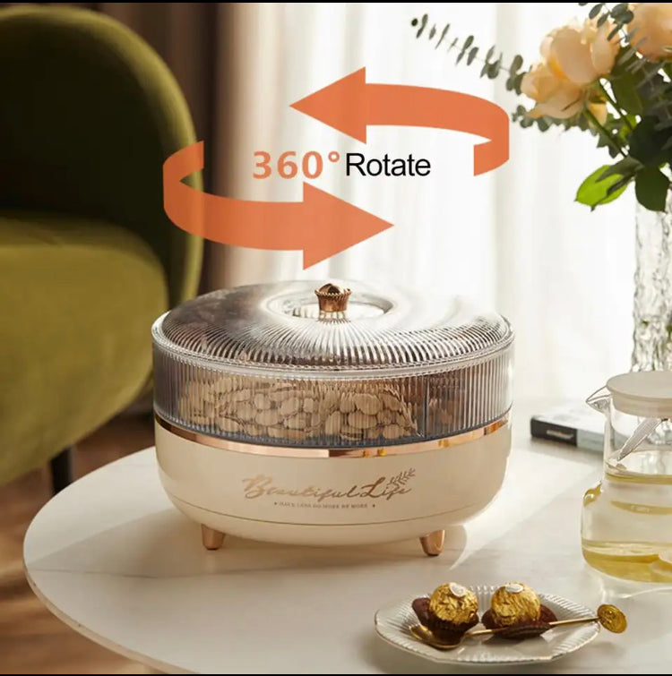 5 Grid Dry Fruit Rotating Tray, Tabletop Snack Storage Container, Creative Light Luxury Candy Storage Tray
