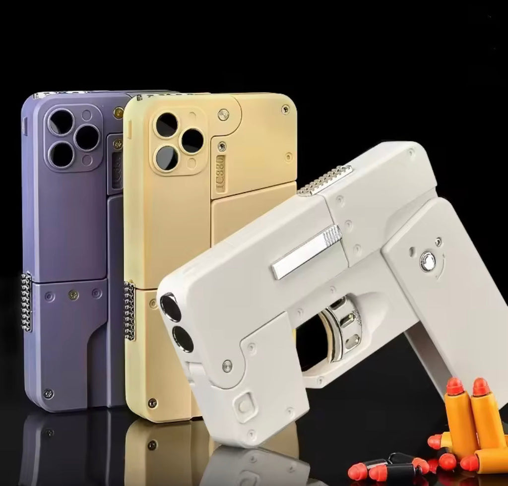 Folding Mobile Soft Bullet Gun Toy, Creative Mobile Phone Deformation Pistol Toy, Kids Pistol Toy, Creative Mobile Phone Bullet Gun