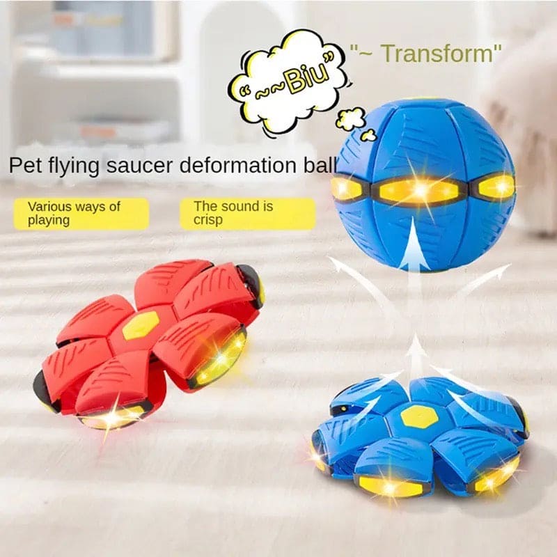 Magic Flying Saucer Ball, Outdoor Flat Throw Disc Ball, Foot Pressure Decompression Vent Ball, UFO Saucer Deformed Ball, Elastic Flying Saucer Toy for Kids, Frisbee Ball Dog Toy, Kids Playing Stomp Ball