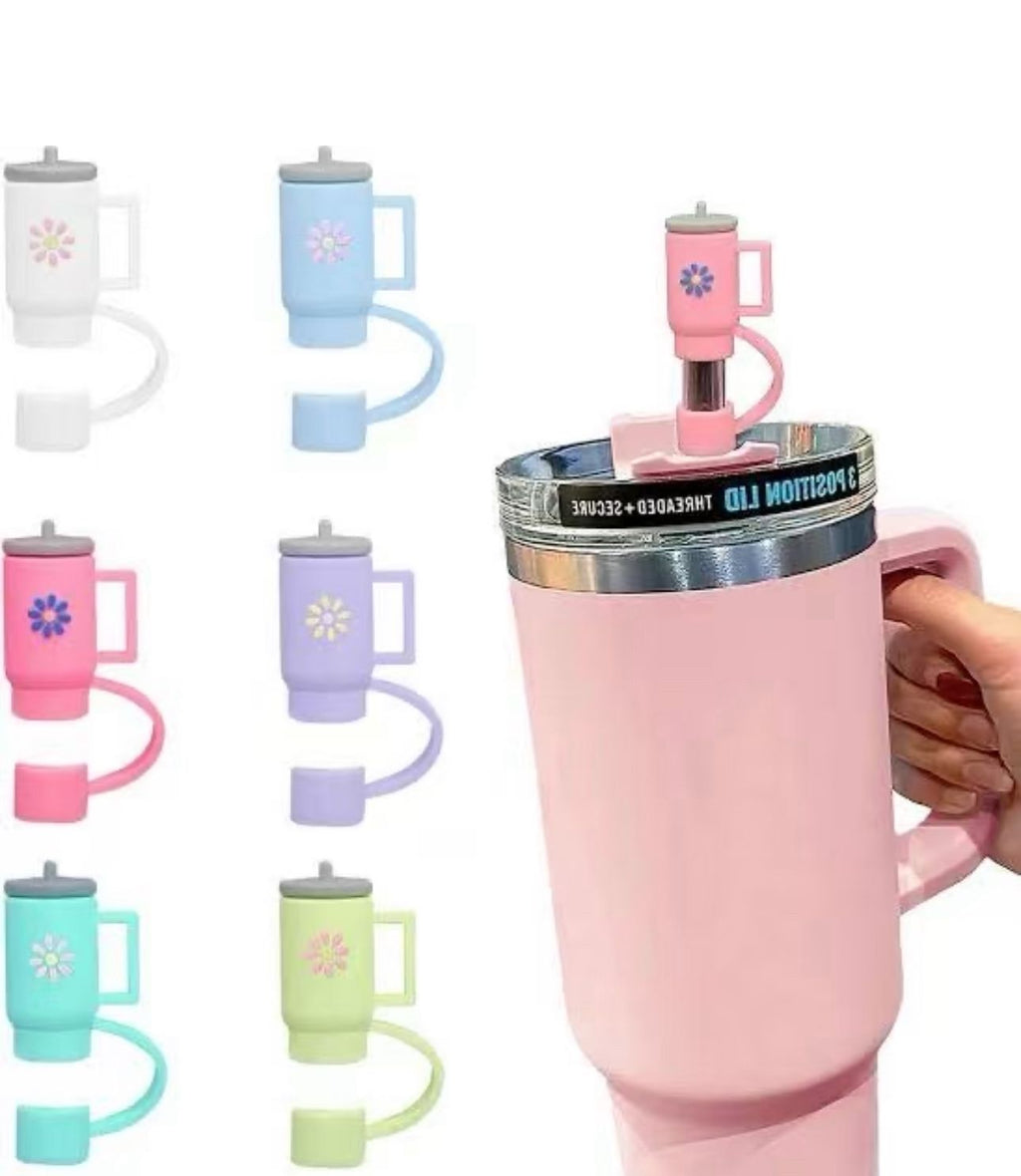 Set Of 3 Silicone Straw Topper, Dust Proof Tumbler Straw Cover, Reusable Straw Tips, Straw Cup Accessories