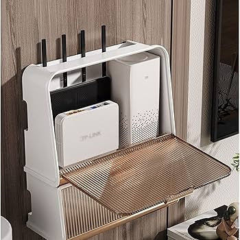 Luxury Wifi Cabinet Storage Box, Wall Mounted Router Storage Box, WiFi Device Storage Rack with Heat Dissipation