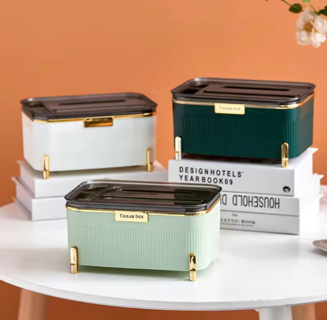 Light Luxury Living Room Tissue Box, Desktop Tissue Box With Mobile Phone Holder, Multifunctional Bathroom Tissue Storage Box