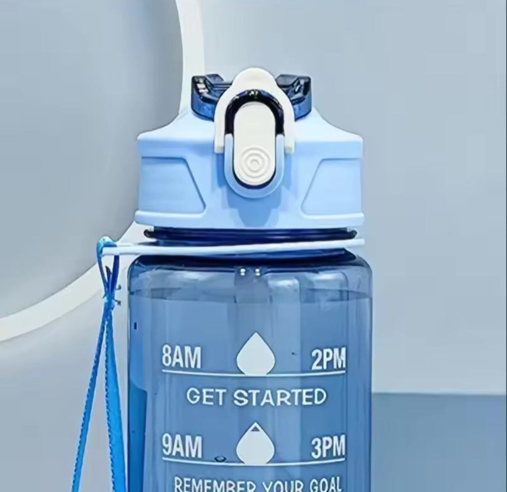 800ml Sports Water Bottle, Portable Large Bottle With Straw, Transparent Refillable Leakproof Water Bottle