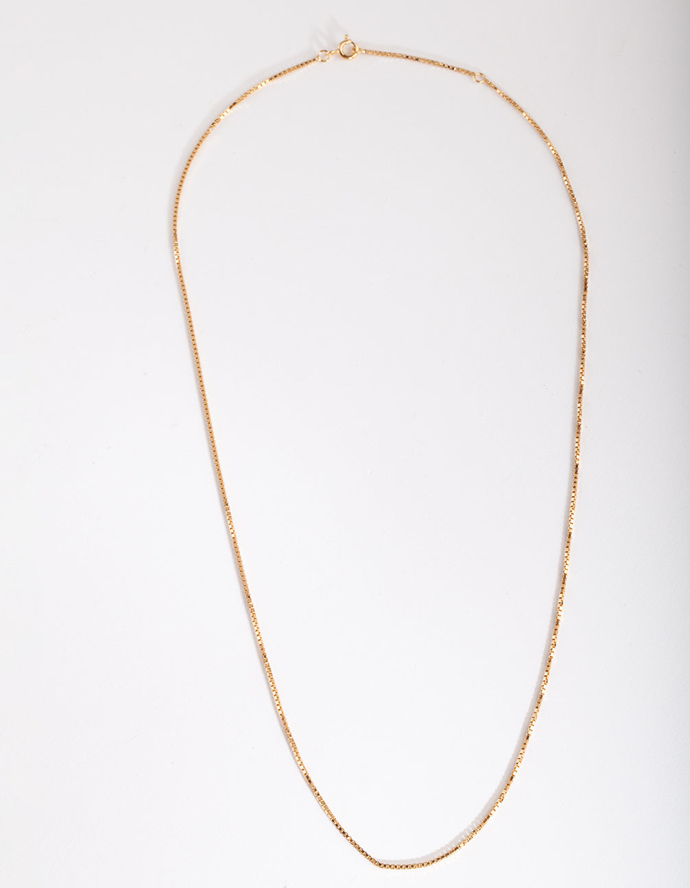Gold Plated Sterling Silver Box Chain Necklace
