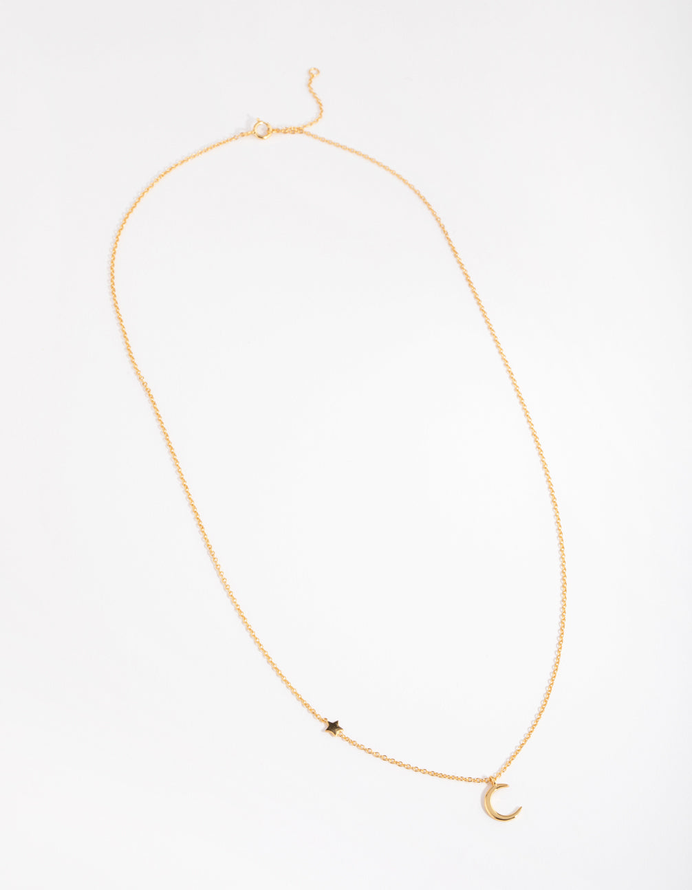 Gold Plated Sterling Silver Asymmetrical Celestial Necklace