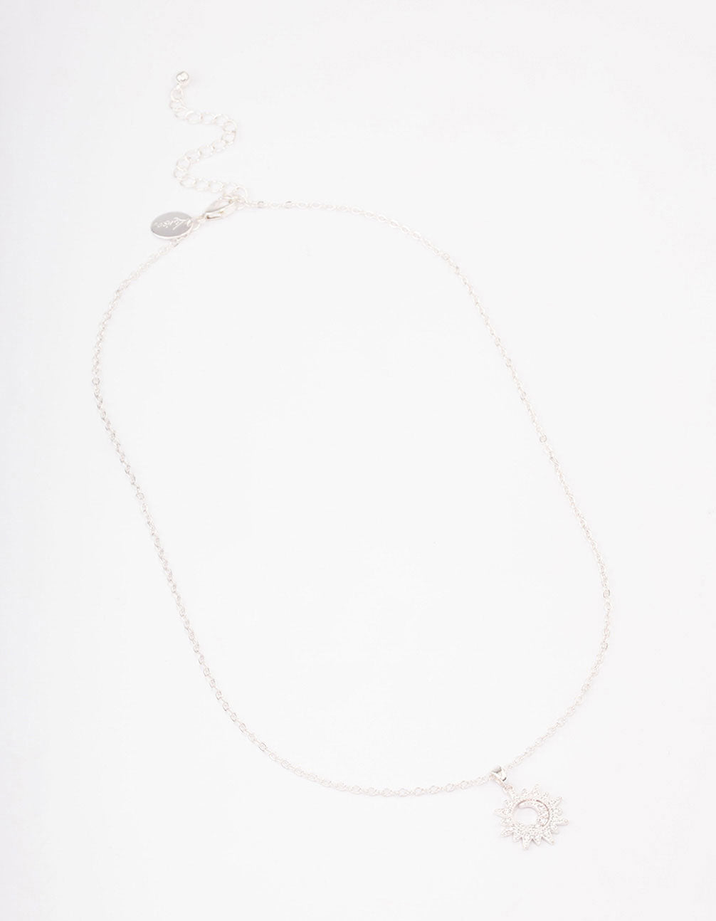Silver Dainty Sunray Short Necklace